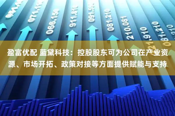 盈富优配 蓝黛科技：控股股东可为公司在产业资源、市场开拓、政策对接等方面提供赋能与支持